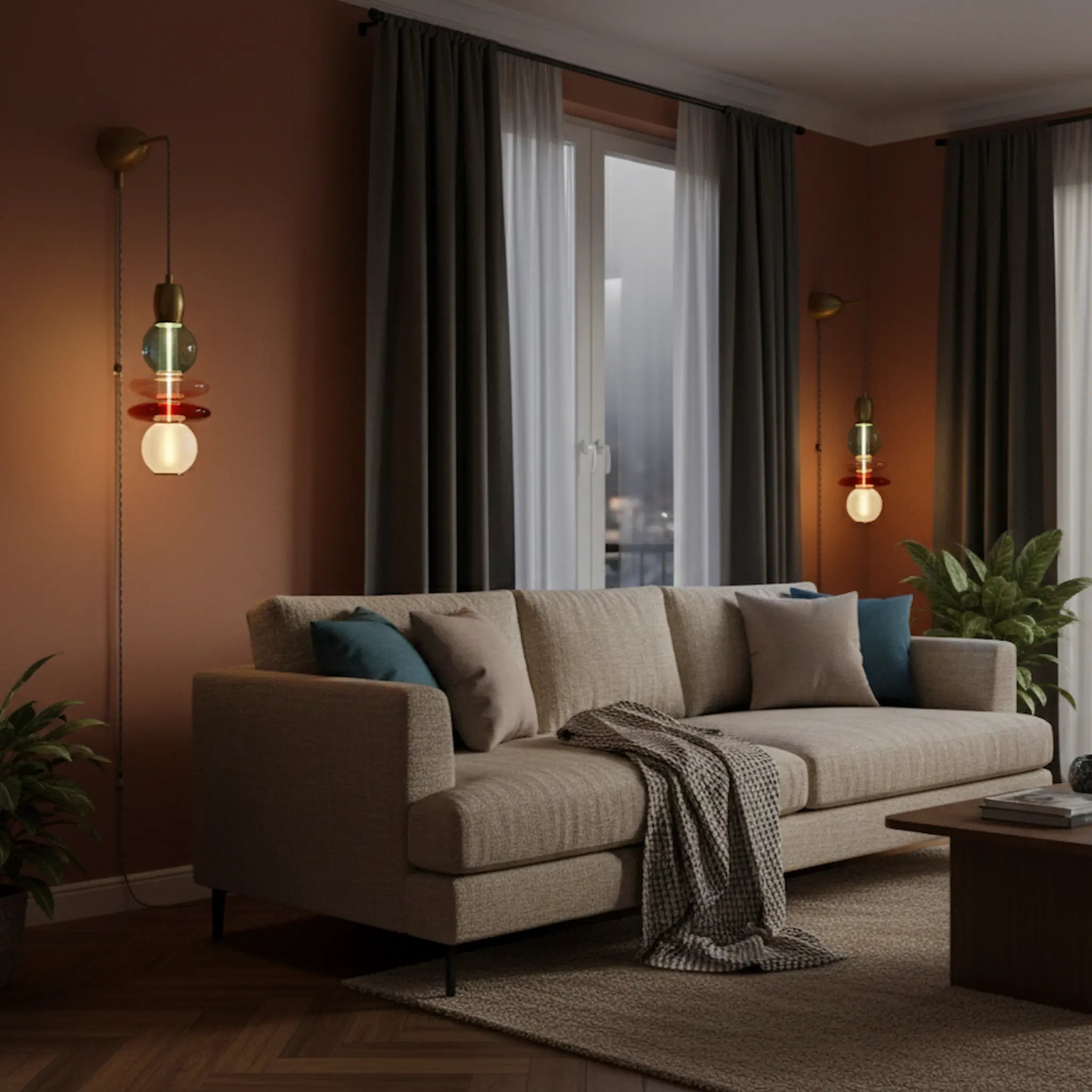 Léonor Suspension Verticale Rose - Elements Lighting