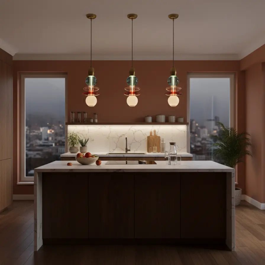 Léonor Suspension Verticale Rose - Elements Lighting