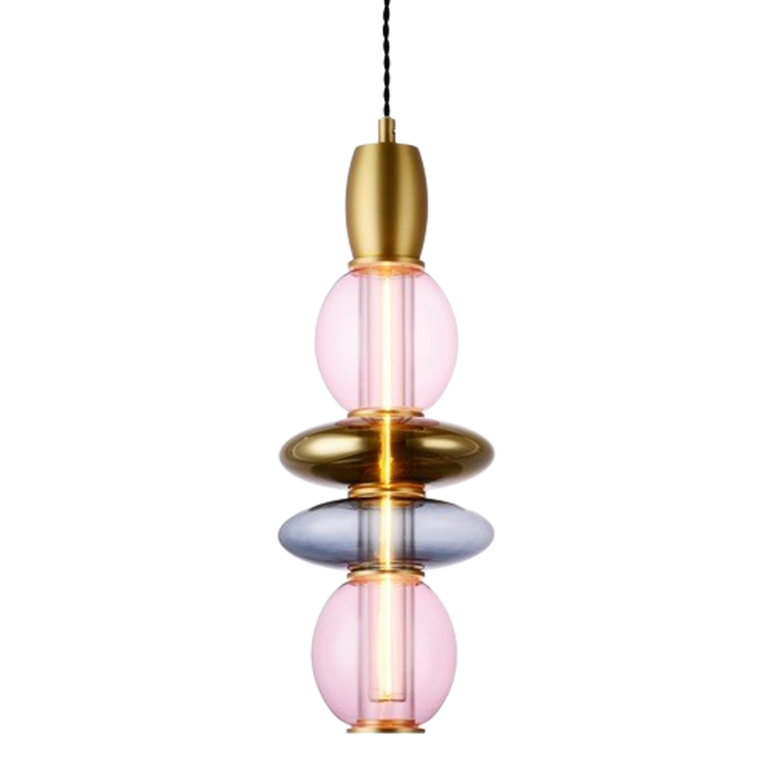 Léonor Suspension Verticale Fumée - Elements Lighting