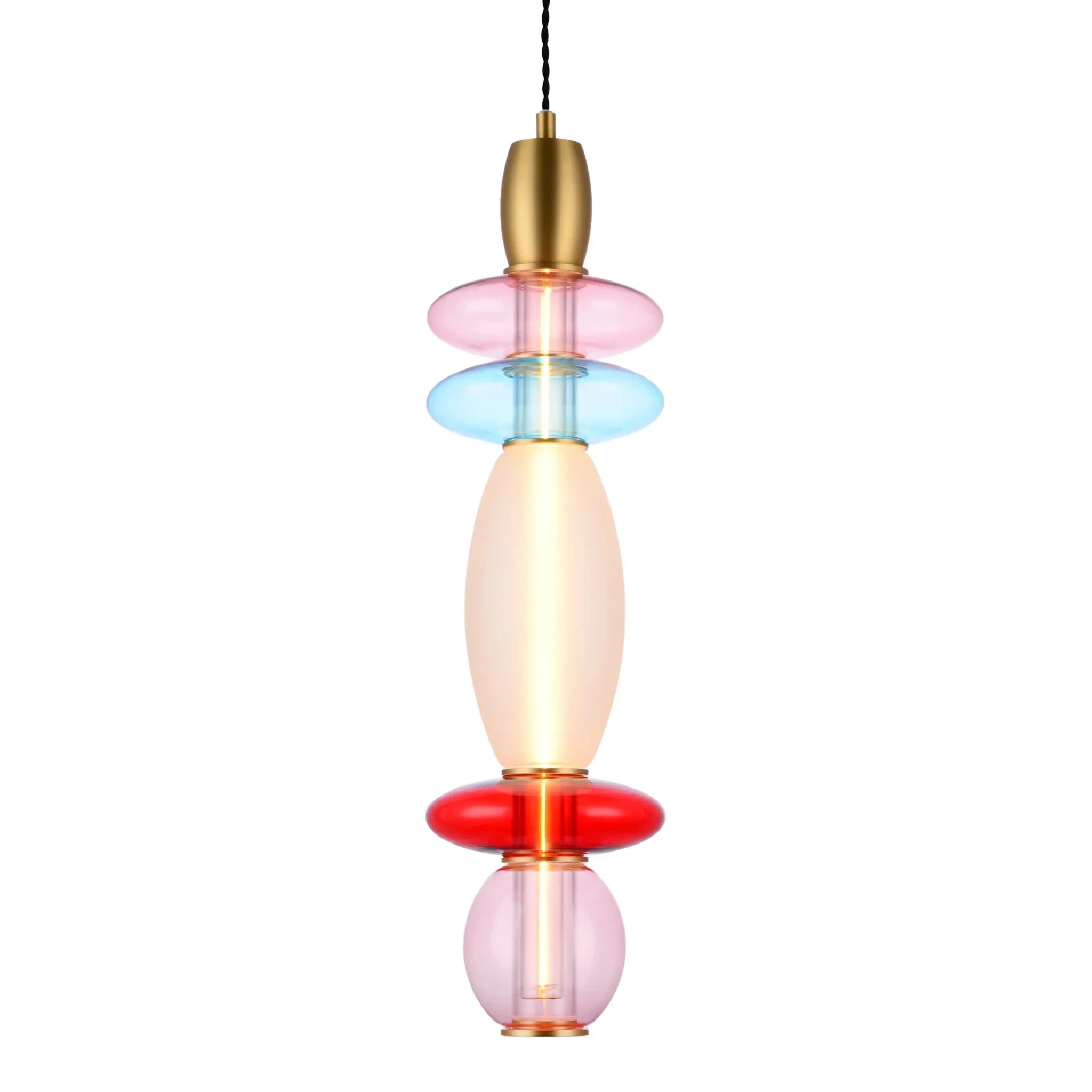Suspension Léonor verticale – Verre design coloré - Elements Lighting