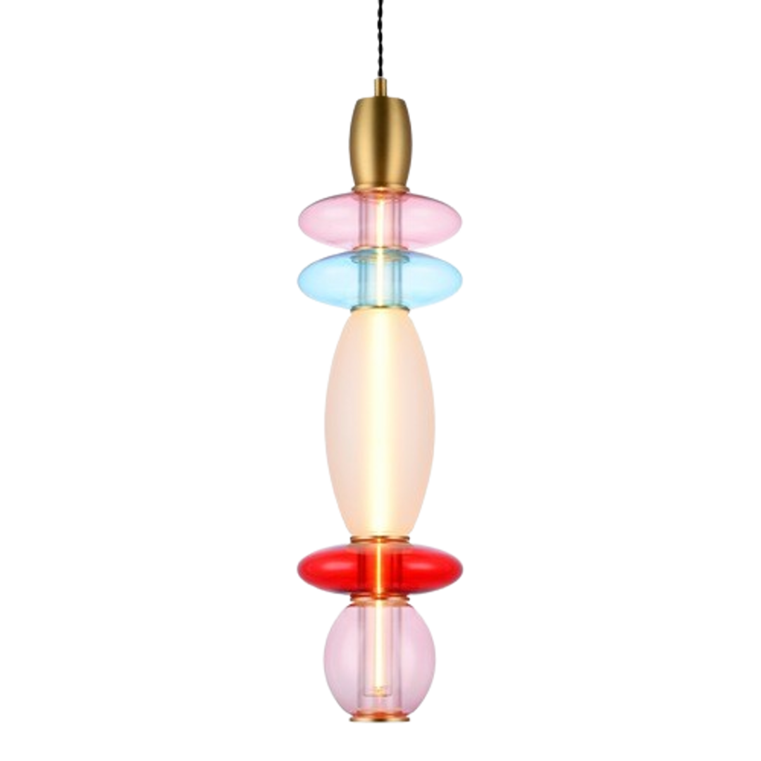 Léonor Suspension Verticale Rose - Elements Lighting