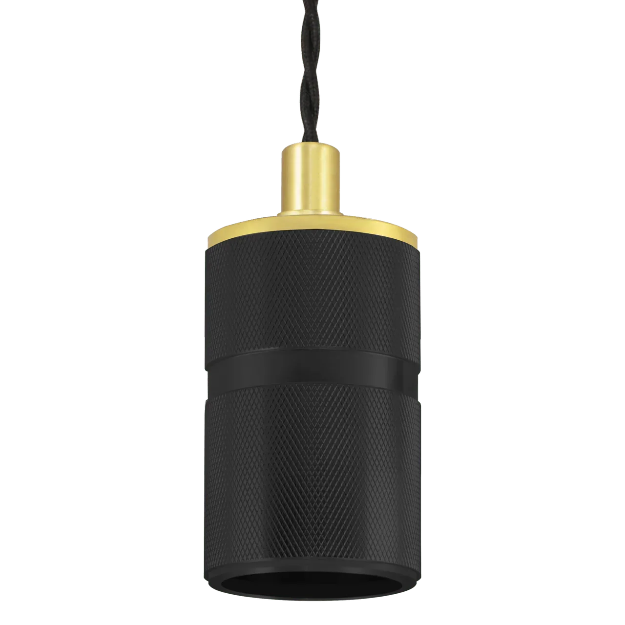 Suspension Madison noir en Aluminium, finition moletage, style design artisanal.