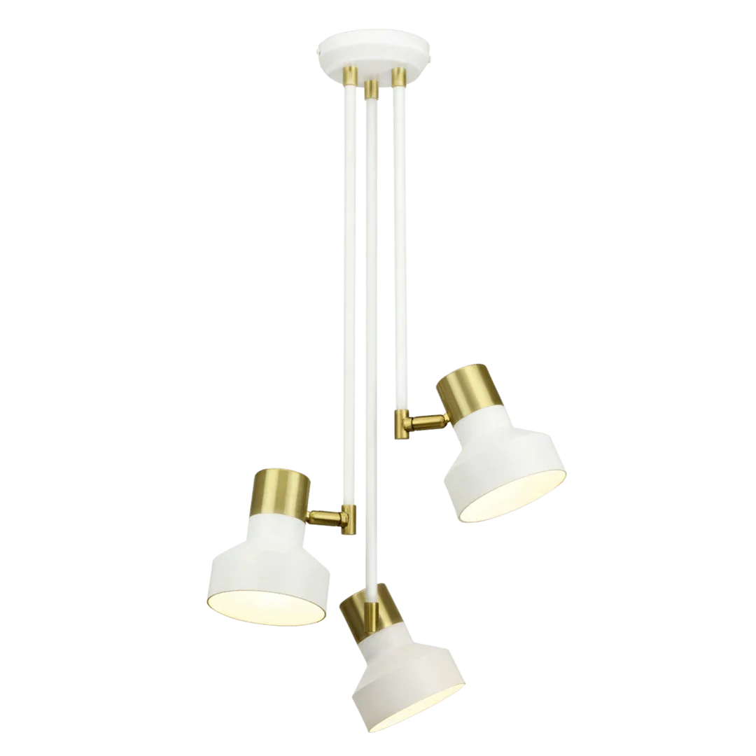 Plafonnier Dorothy 03 blanc – Luminaire classique finition dorée pour salon