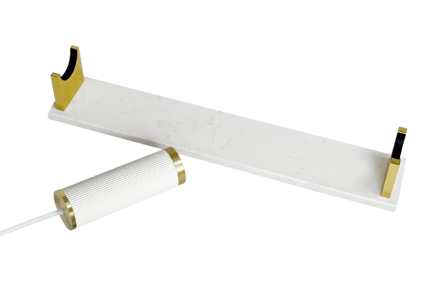 Support tube lumineux - marbre Blanc - Elements Lighting