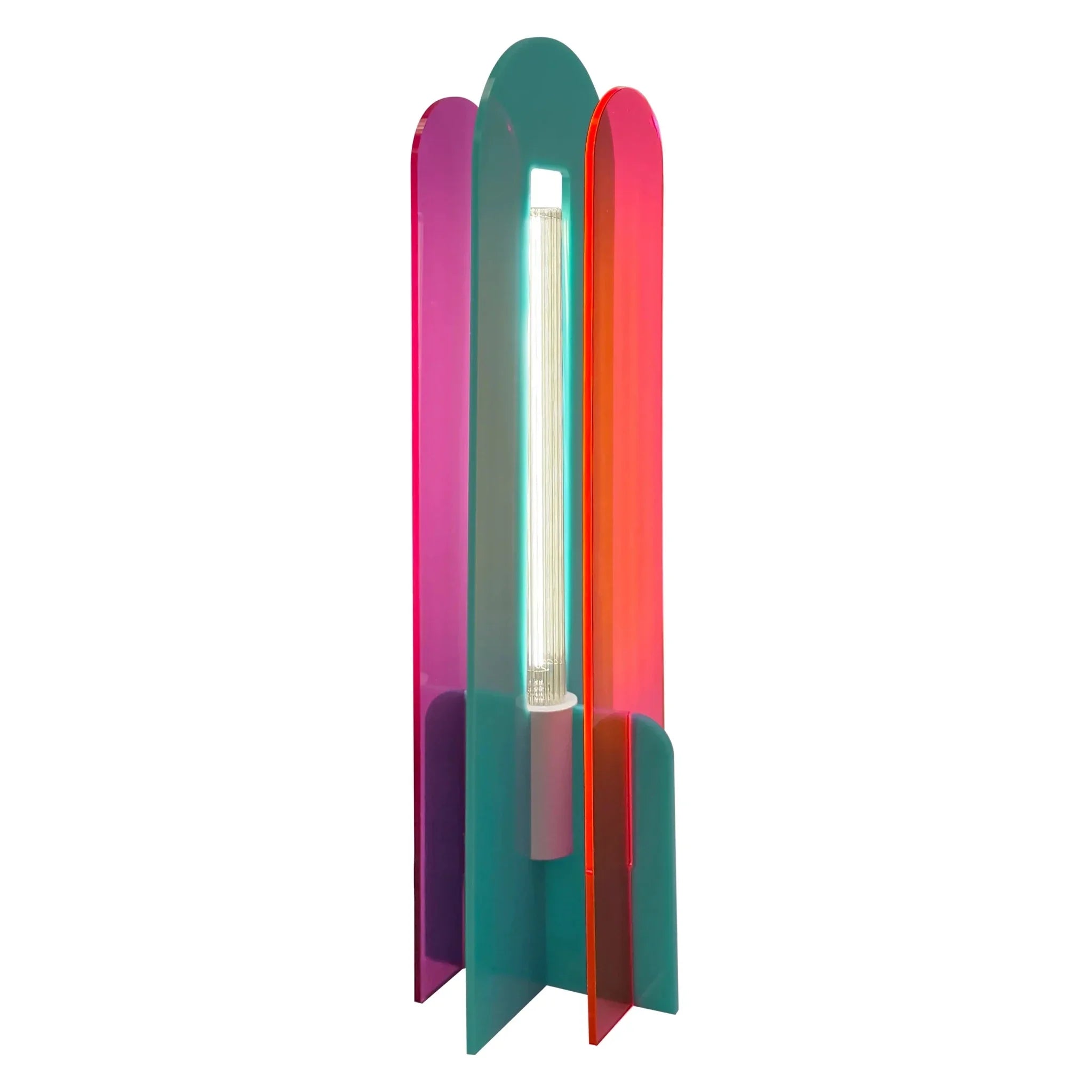 Lampe de table Andy Violet, Turquoise & Rose – Lampe décorative Pop Art en acrylique