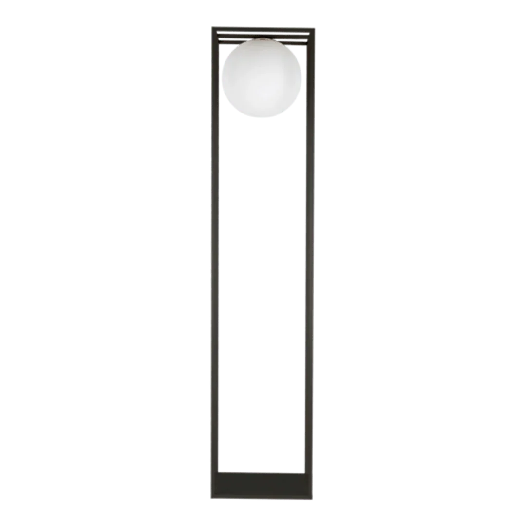 Lampadaire Daisy M noir – Verre opaque, luminaire sur pied moderne 1,45 m