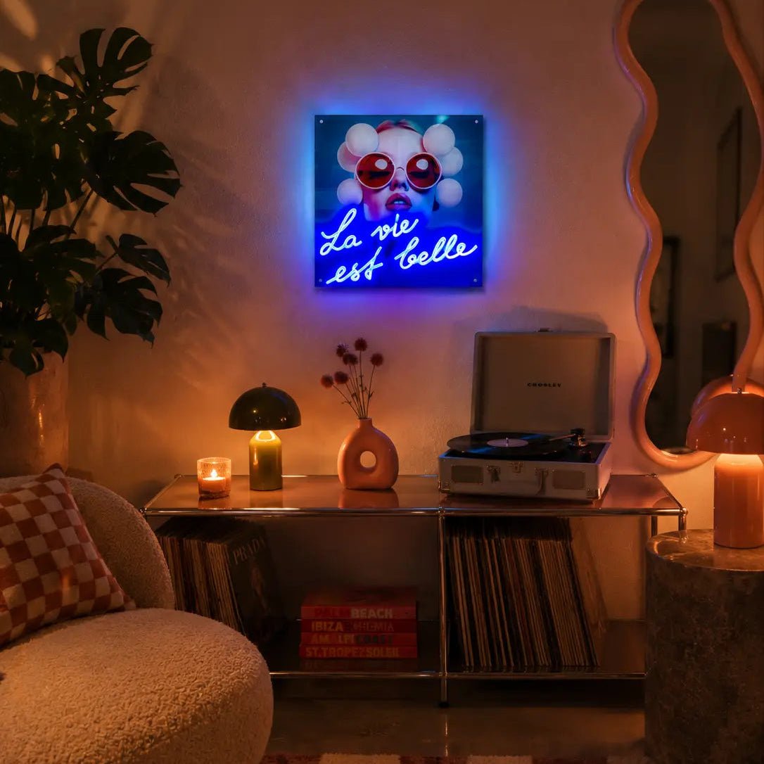 Tableau décoratif "La Vie est Belle" - Message in the Frame - Elements Lighting