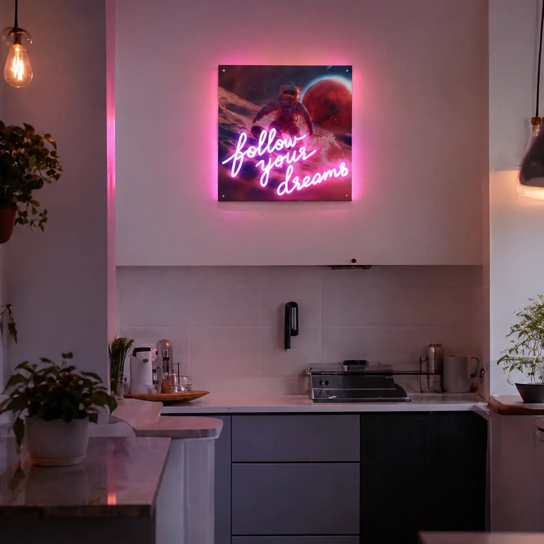 Tableau décoratif "Follow Your Dreams" - Message in the Frame - Elements Lighting