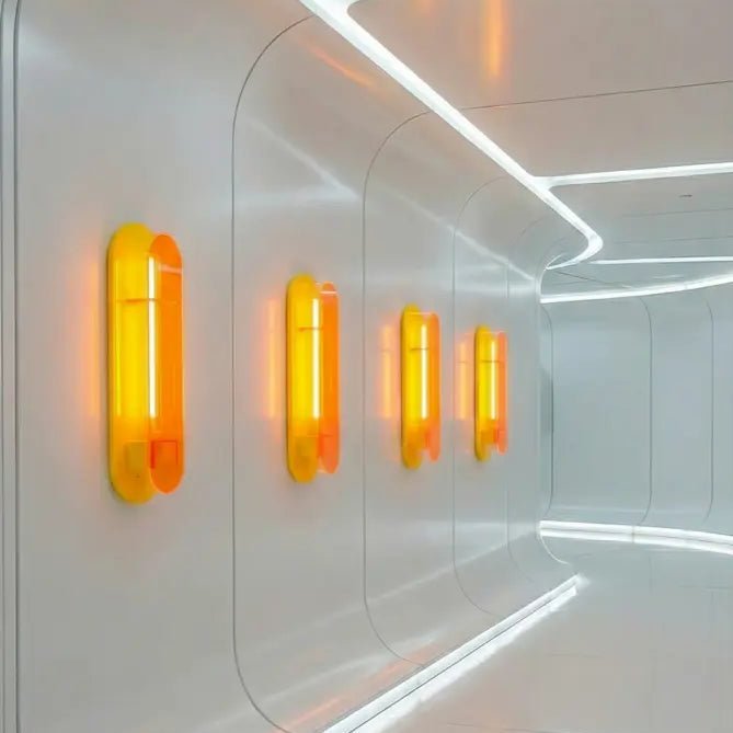 Applique Andy Jaune & Orange – Applique murale Pop Art tendance en acrylique coloré - Elements Lighting