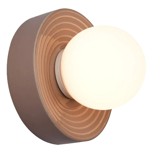 Applique Alicia Ø22 cm Taupe – Céramique et sphère opaque, design moderne salle de bain