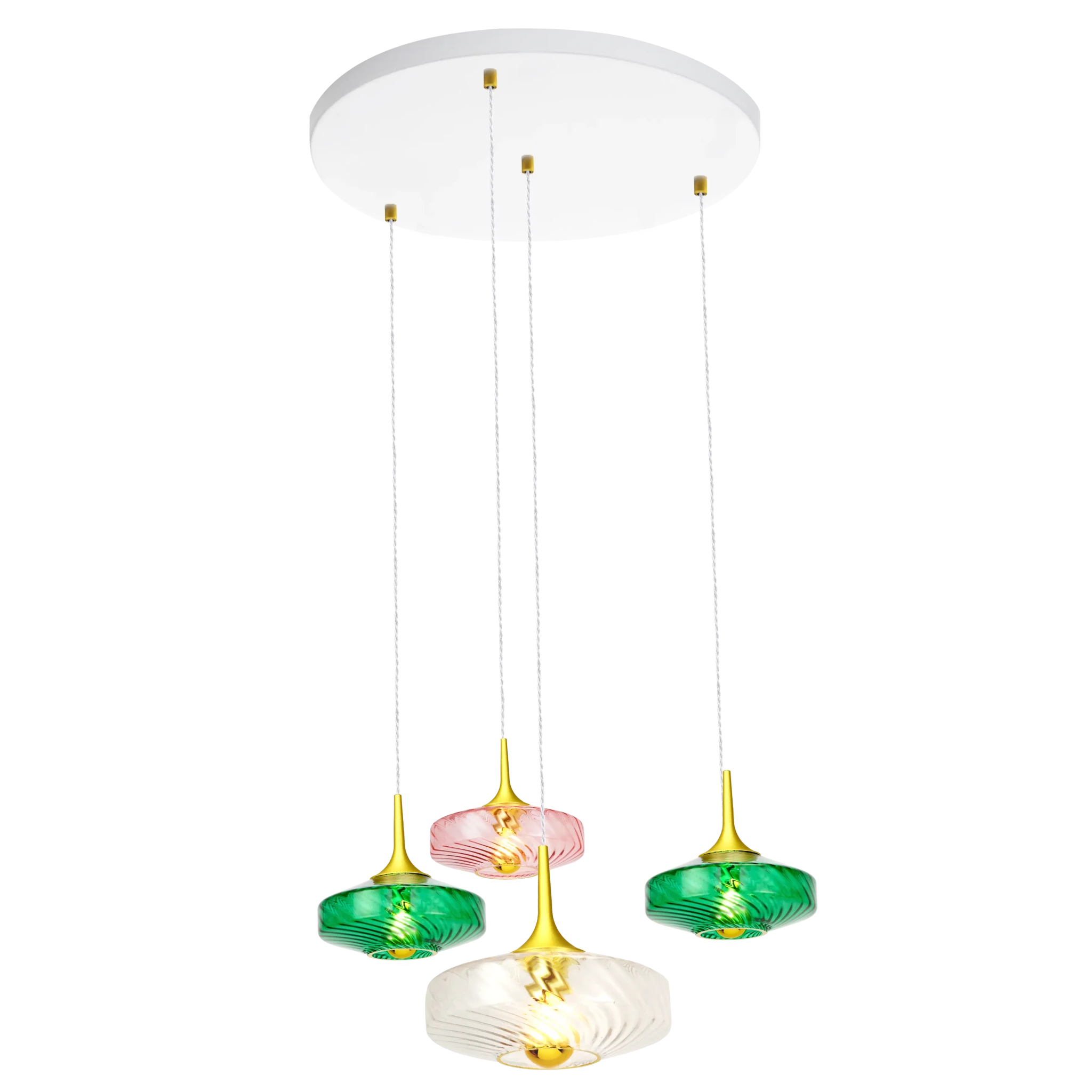 Suspension Roxanne 04 – Design Art Déco en verre soufflé et finition élégante - Elements Lighting