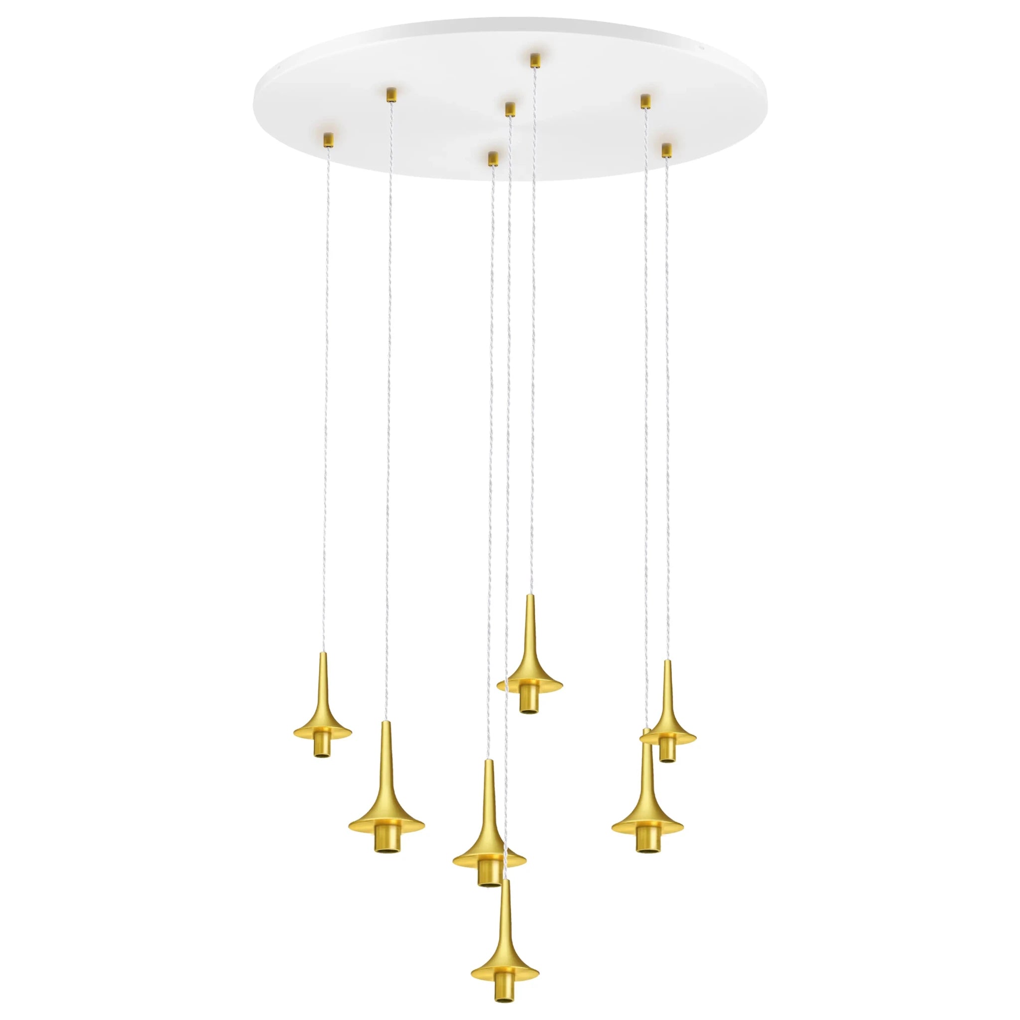 Rosace Roxanne 07 – Suspension architecturale 7 lumières en verre soufflé, style contemporain - Elements Lighting