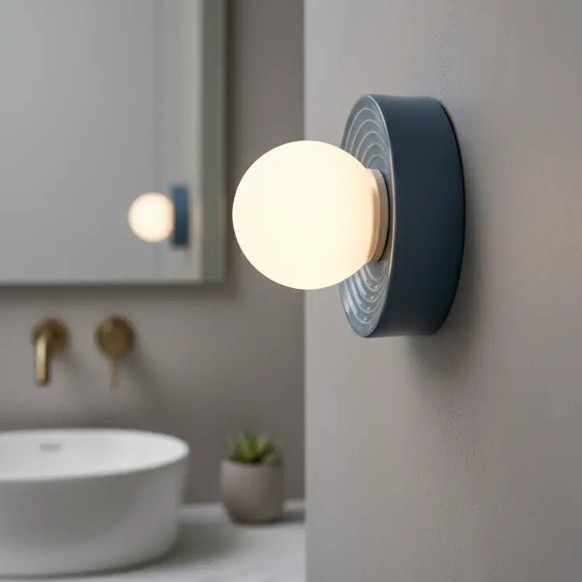 Applique Alicia Ø22 cm Denim – Applique moderne en céramique, style contemporain salle de bain - Elements Lighting