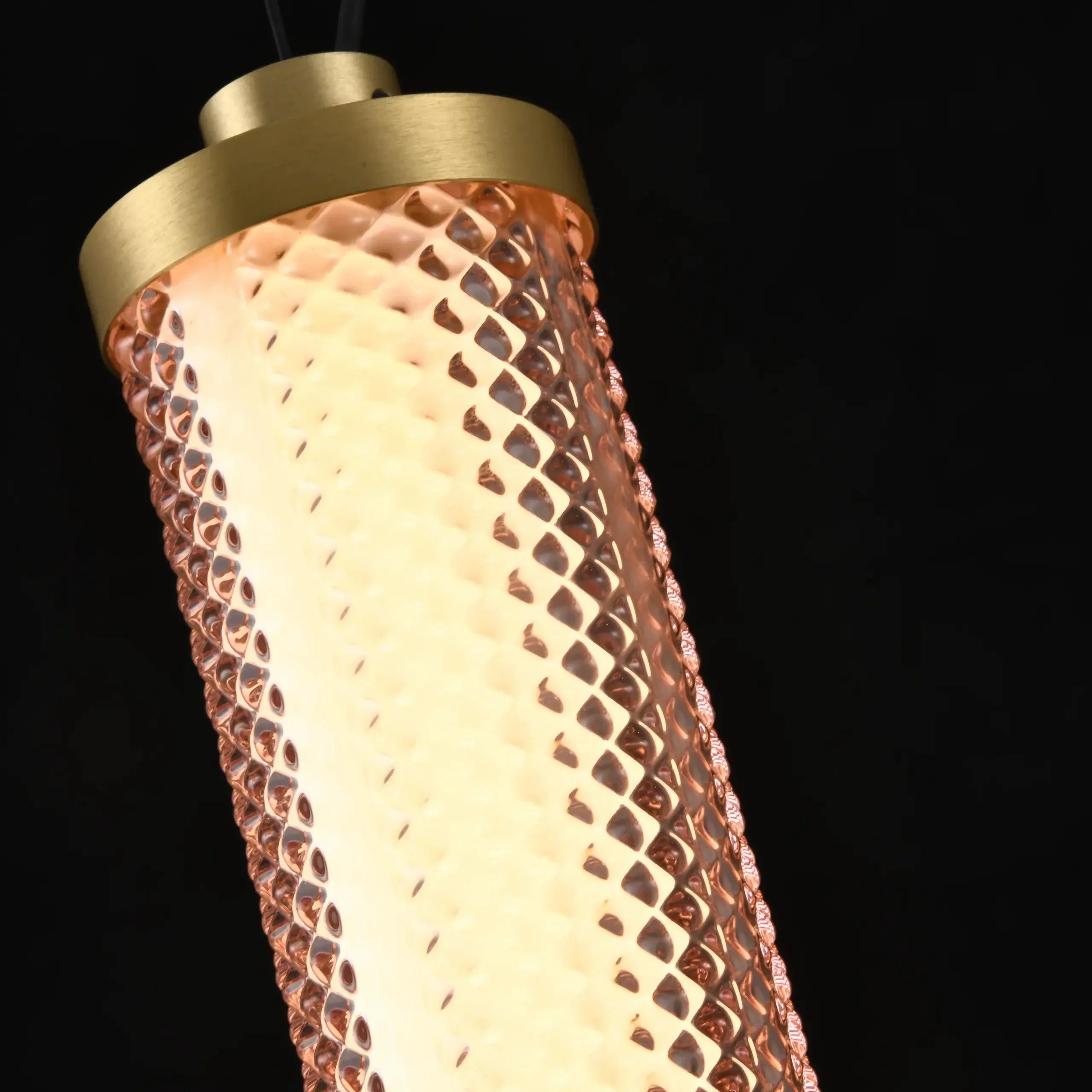 Suspension Tiffany verticale Rose Spinelle – Suspension LED intégrée intensité variable