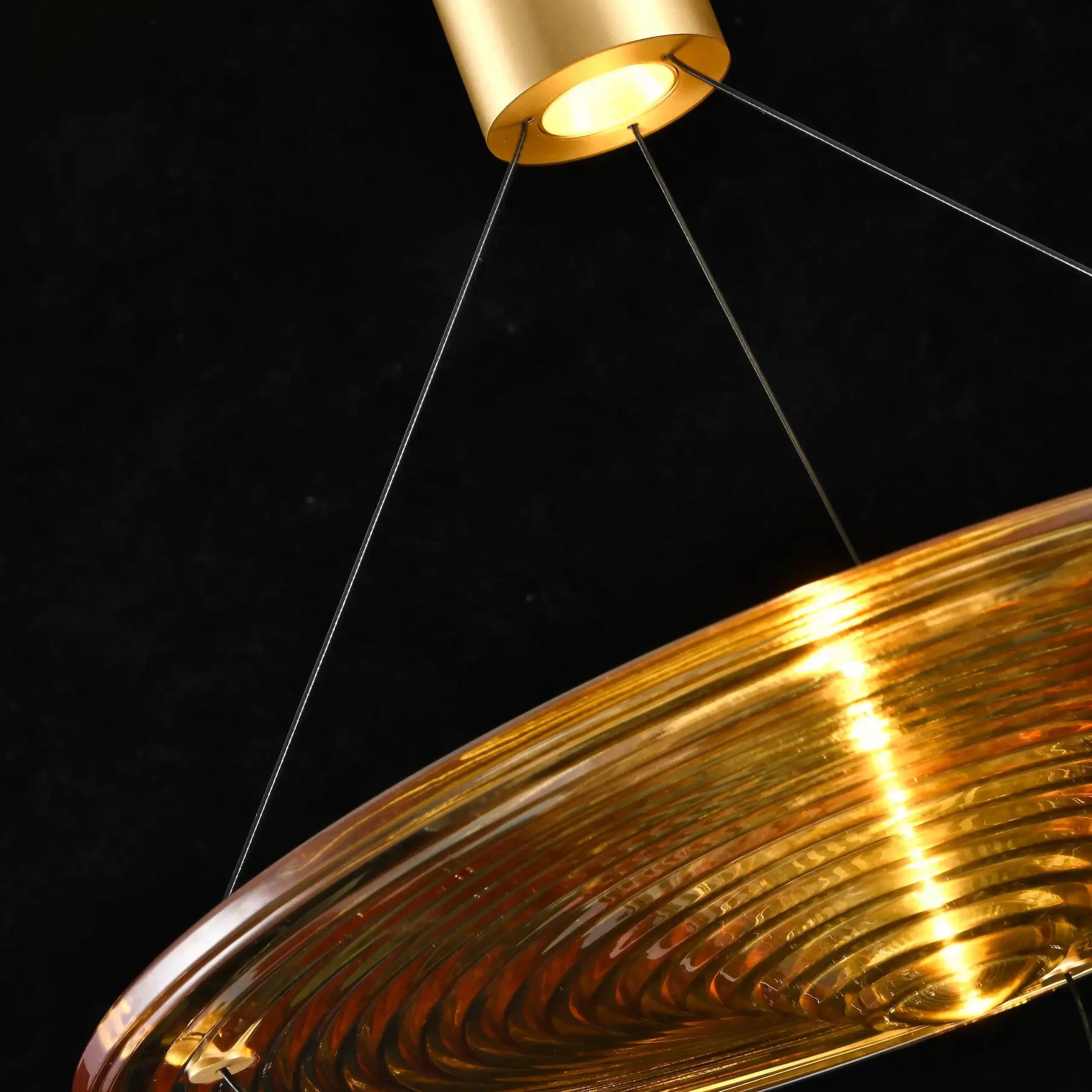 Suspension Venise Topaze – Suspension design en verre soufflé ambiance chaleureuse