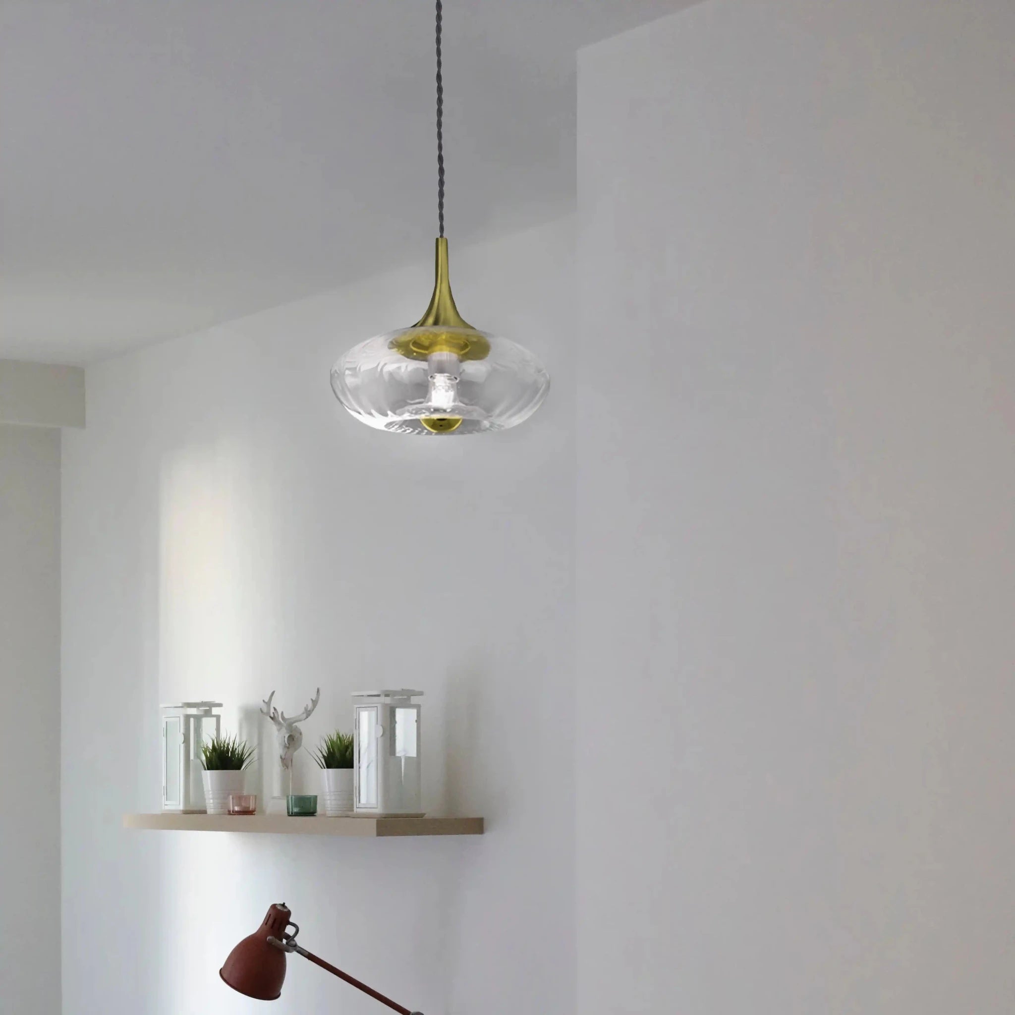 Suspension Grace Ø28 cm Diamant – Suspension transparente au style pur et moderne - Elements Lighting