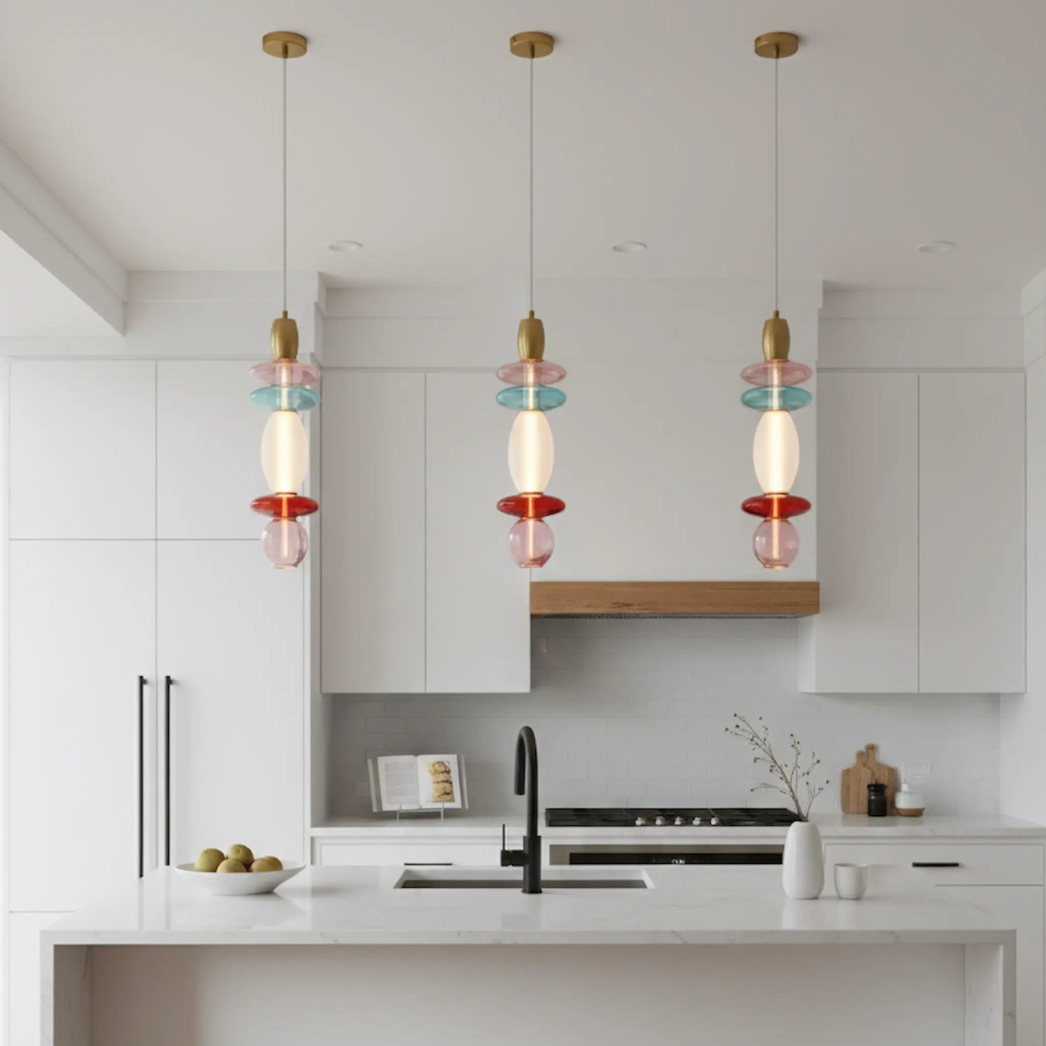 Léonor Suspension Verticale Rose - Elements Lighting
