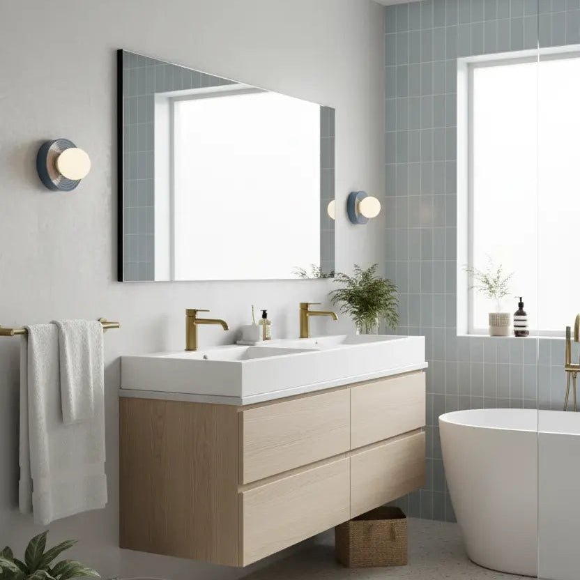 Applique Alicia Ø16 cm Denim – Applique moderne en céramique, style contemporain salle de bain - Elements Lighting