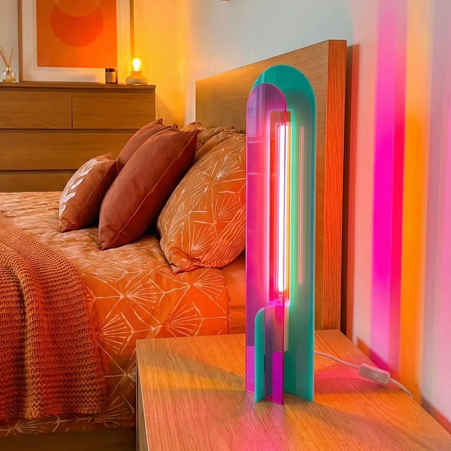 Lampe de table Andy Violet / Turquoise / Rose - Elements Lighting