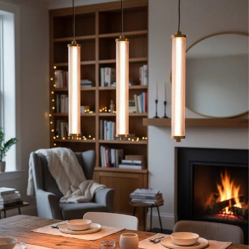 Suspension Verticale Tiffany Rose Spinelle - Elements Lighting