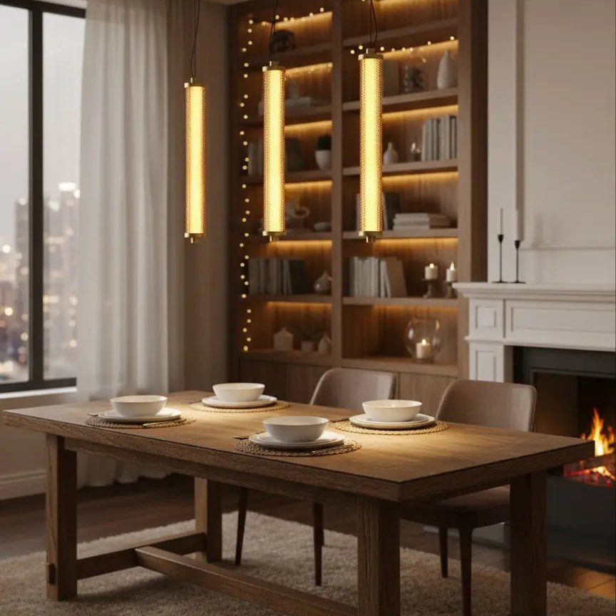 Suspension Verticale Tiffany Topaze - Elements Lighting