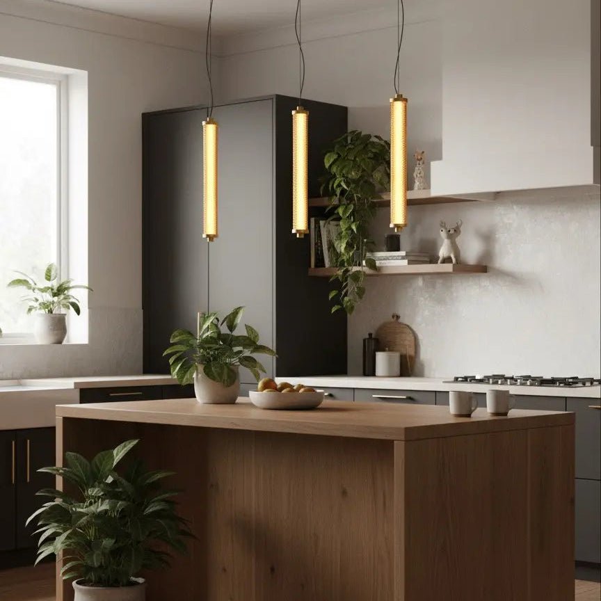 Suspension Verticale Tiffany Topaze - Elements Lighting