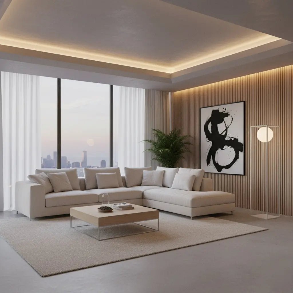 Daisy Lampadaire M Blanc / Verrine Opaque - Elements Lighting