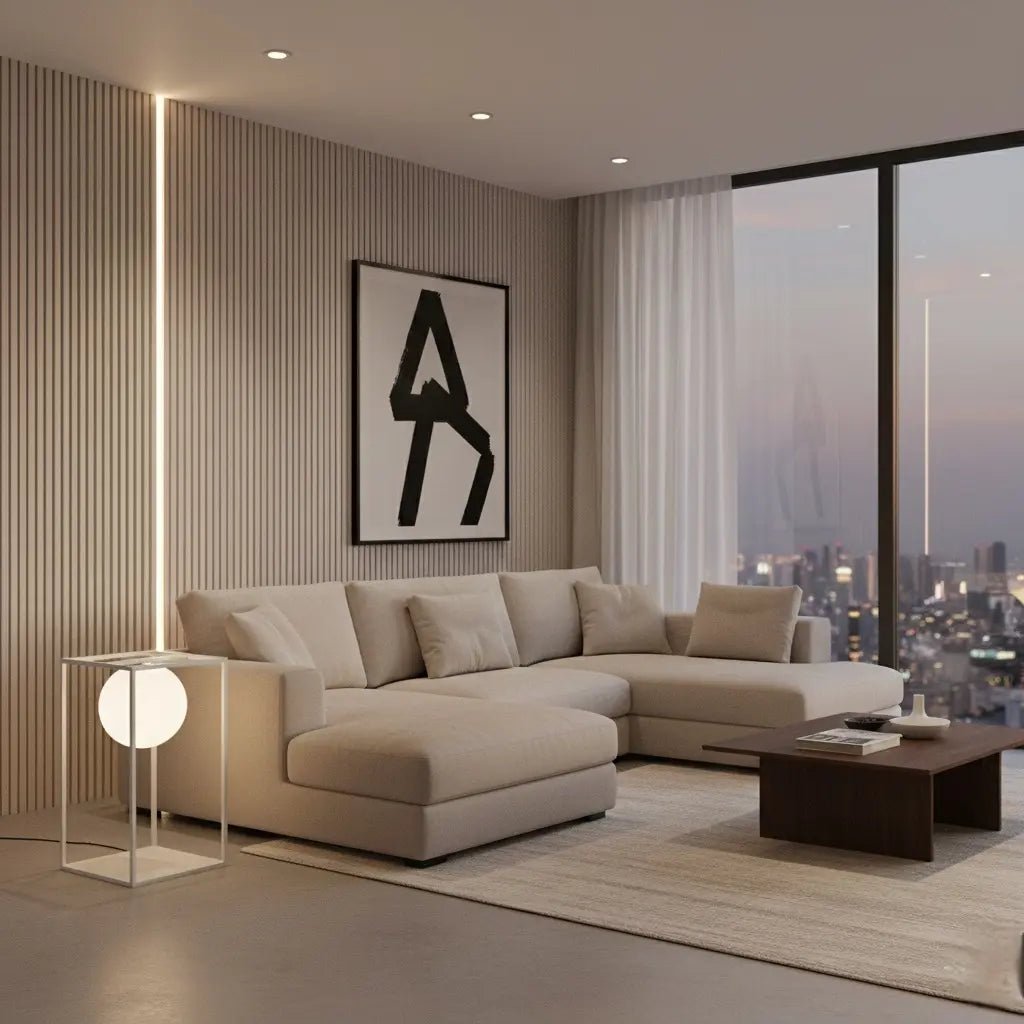 Daisy Lampadaire S Blanc / Verrine Opaque - Elements Lighting