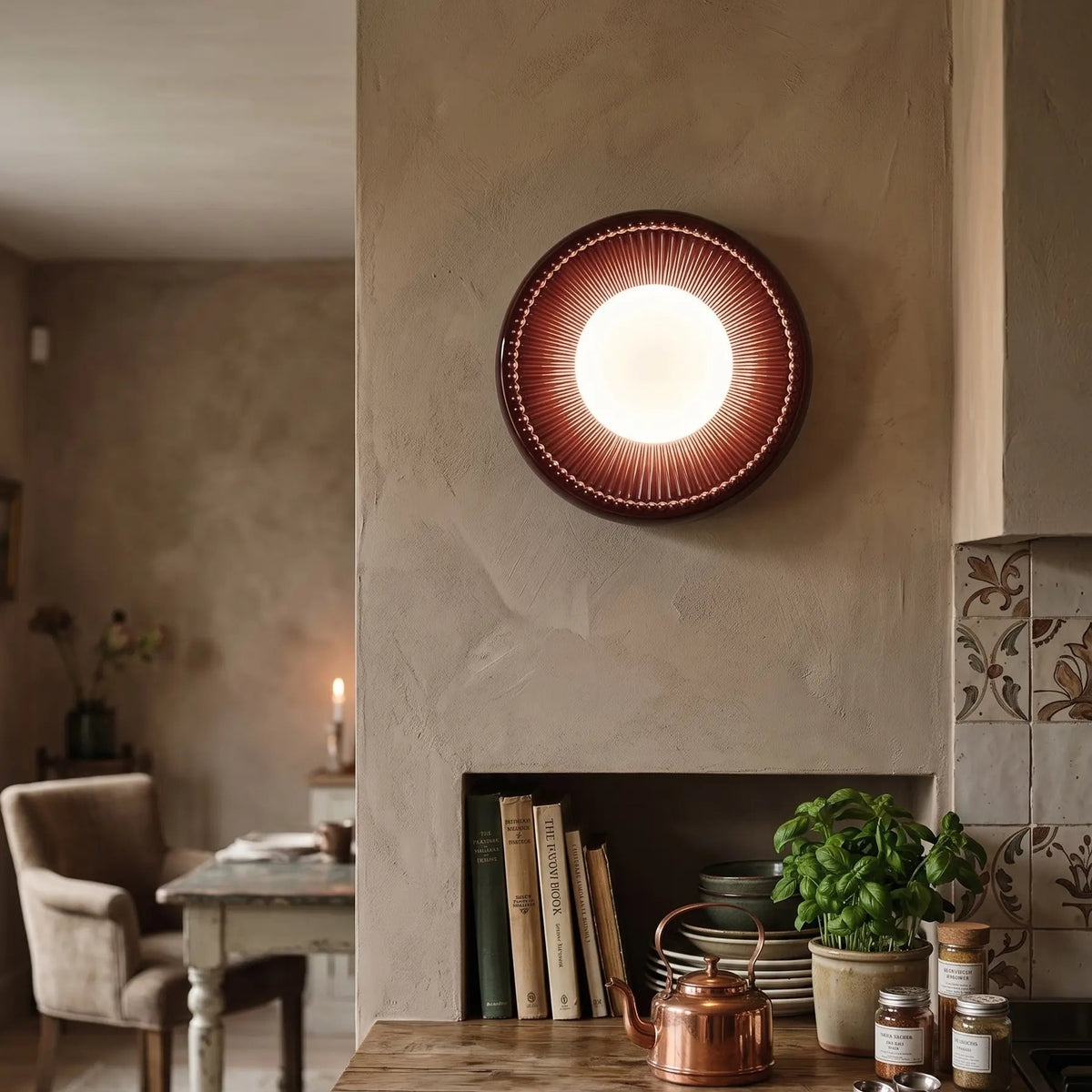 Alicia – Applique / Plafonnier en céramique – Ø18 ou Ø24 cm - Elements Lighting