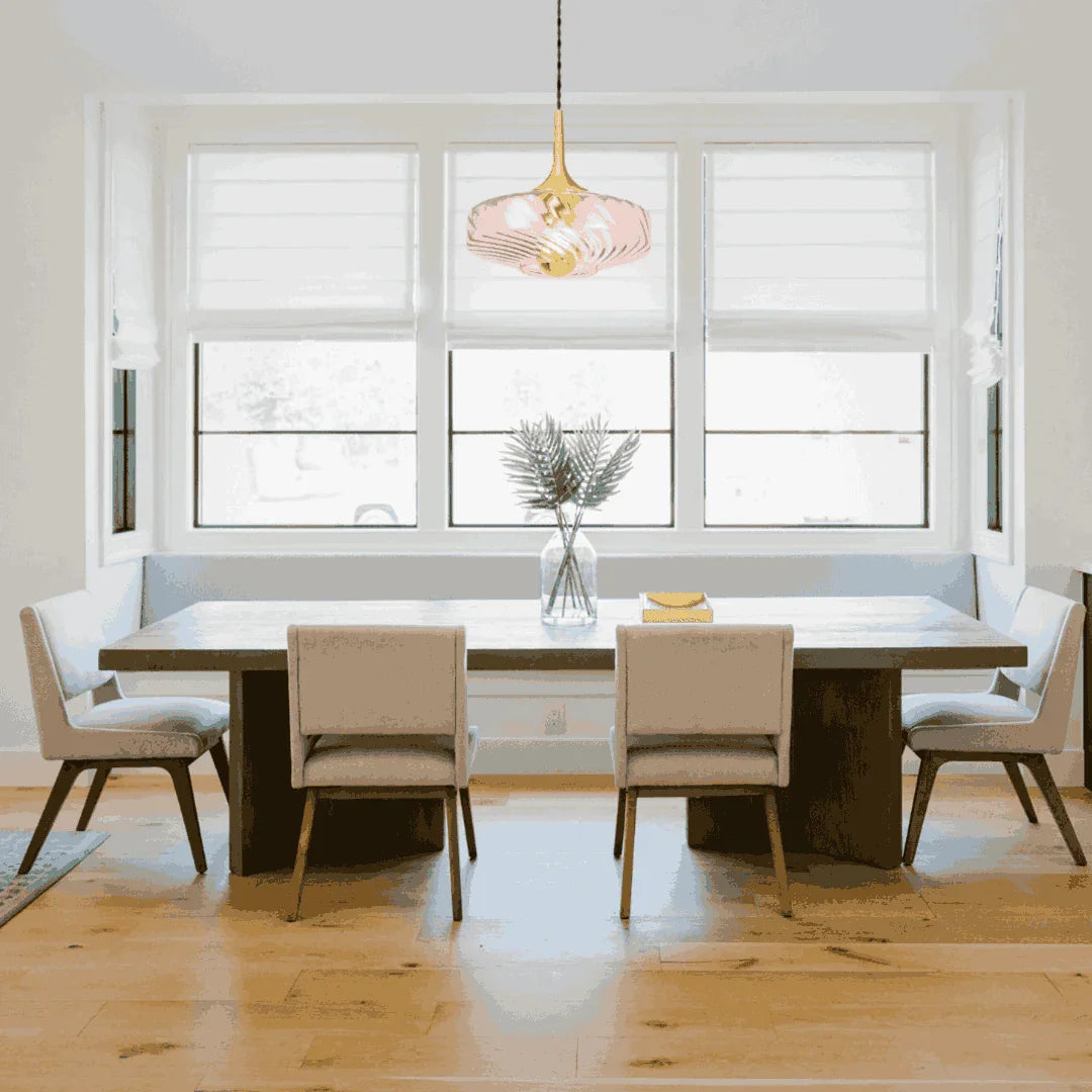 Suspension Roxanne Ø28 cm Rose Spinelle – Suspension décorative en verre soufflé rose élégant