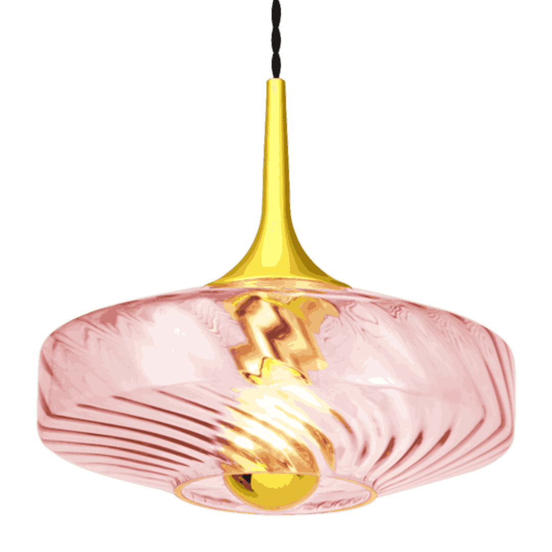 Suspension Roxanne Ø28 cm Rose Spinelle – Suspension décorative en verre soufflé rose élégant
