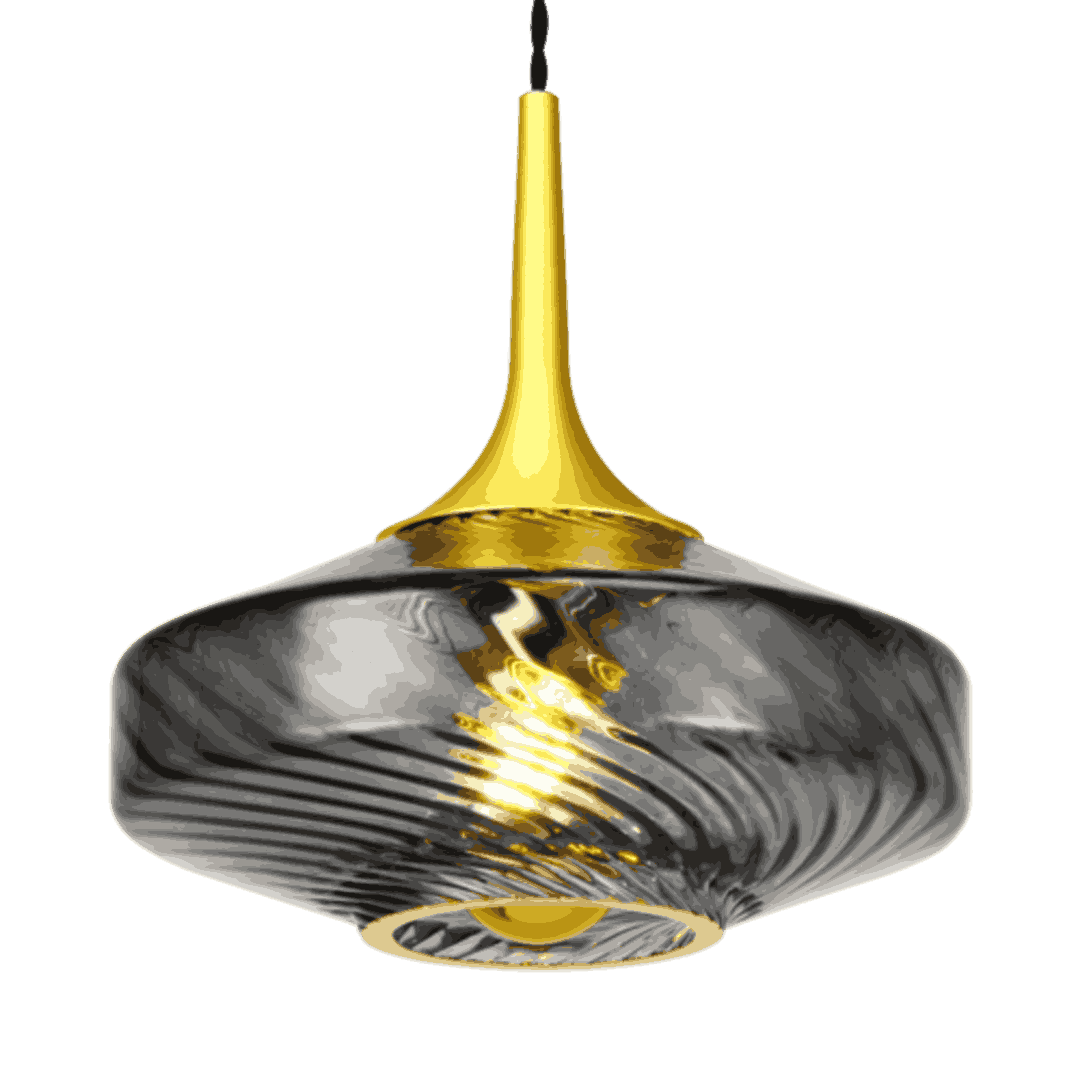 Suspension Roxanne Ø20 cm Graphite – Suspension design en verre soufflé gris contemporain