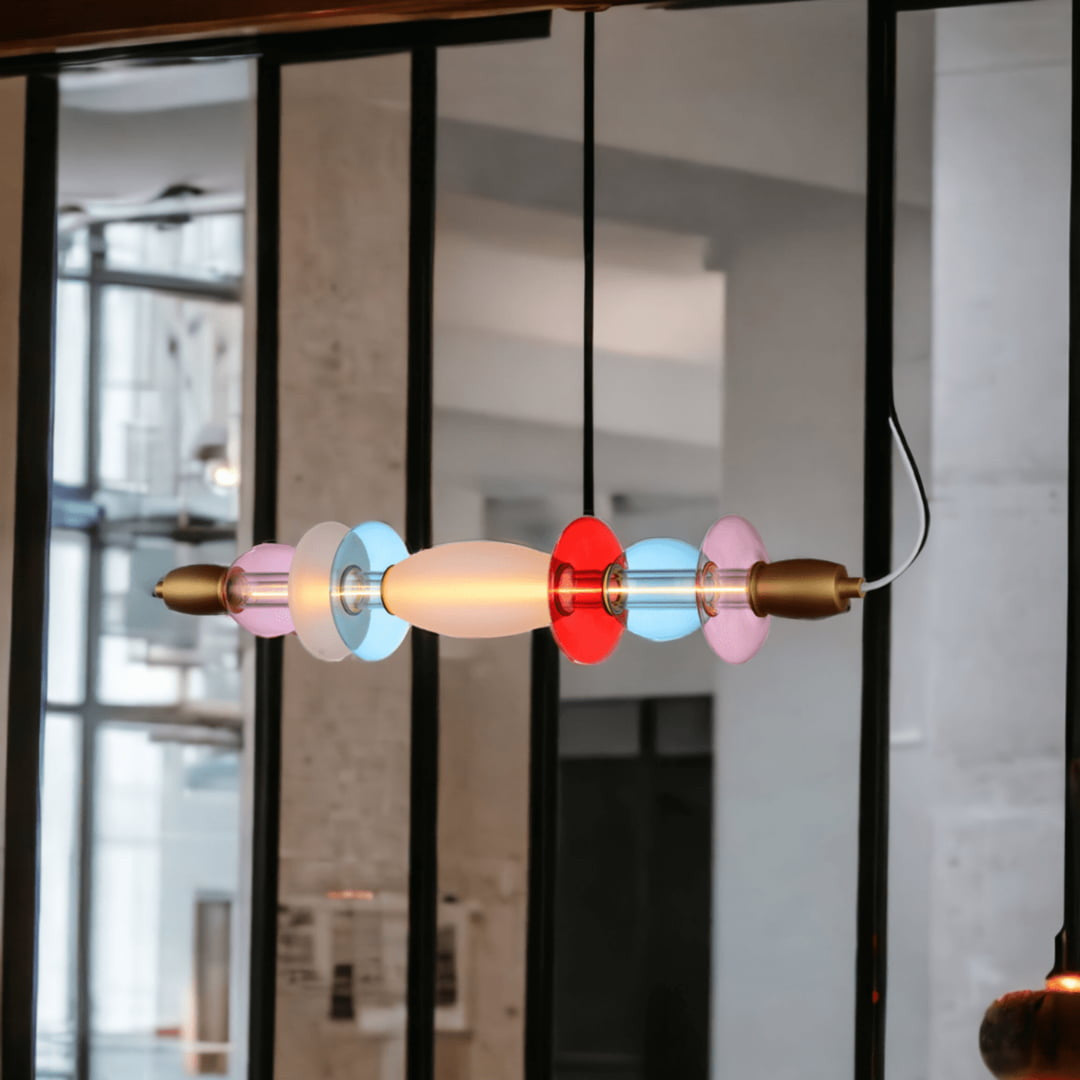 Léonor Suspension Horizontale Rose - Elements Lighting