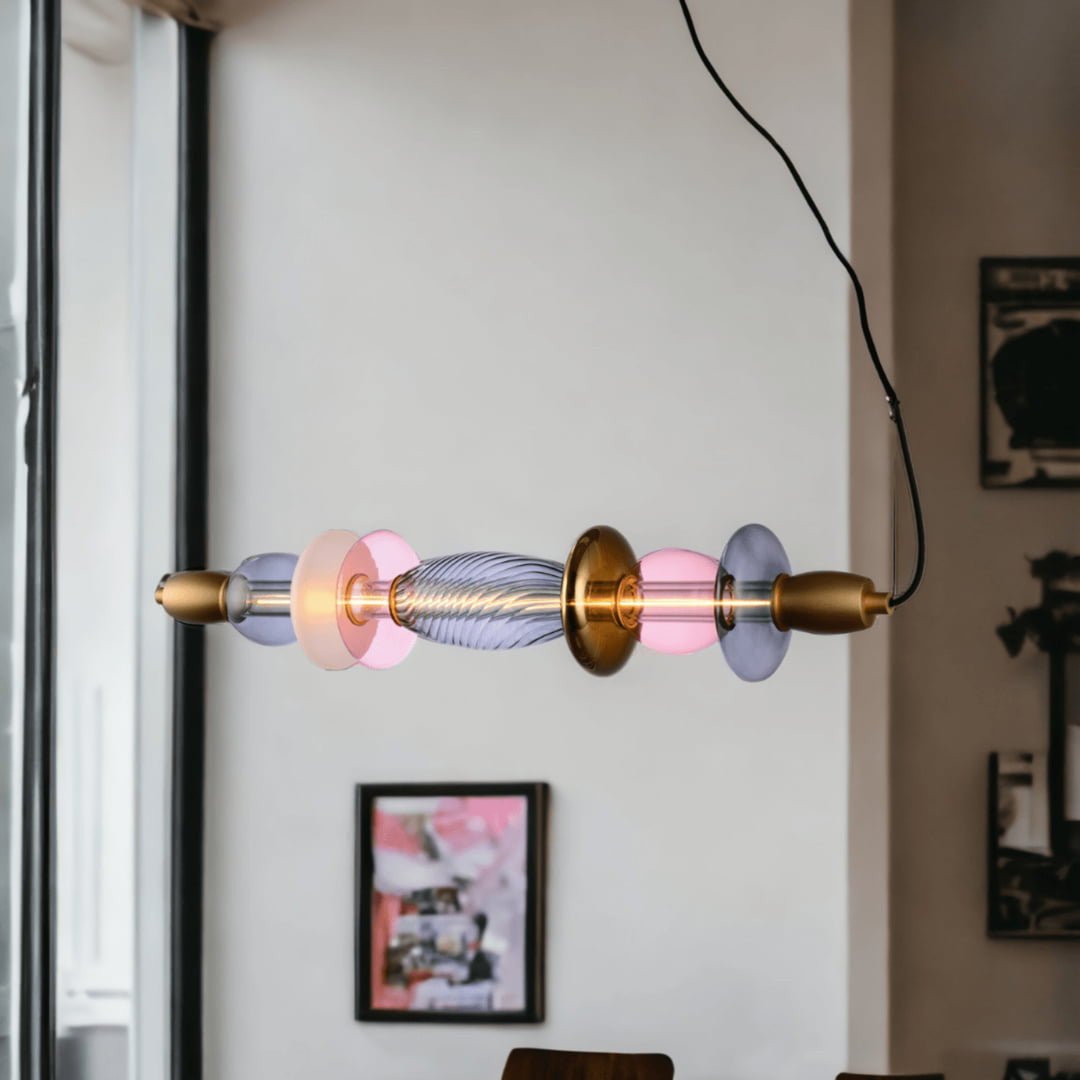 Léonor Suspension Horizontale Fumée - Elements Lighting