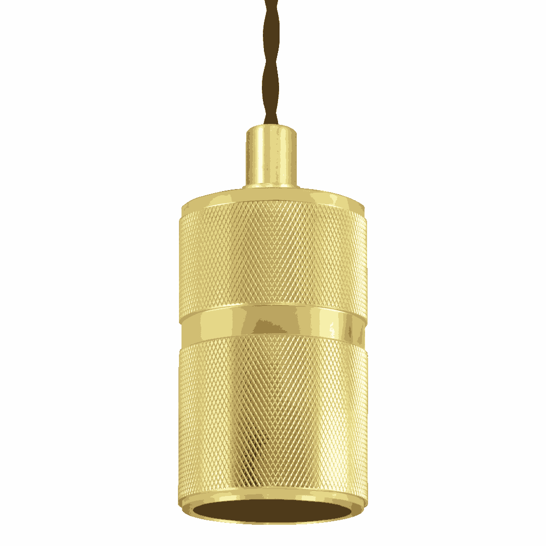 Suspension Madison dorée en Aluminium, finition moletage, style design artisanal.