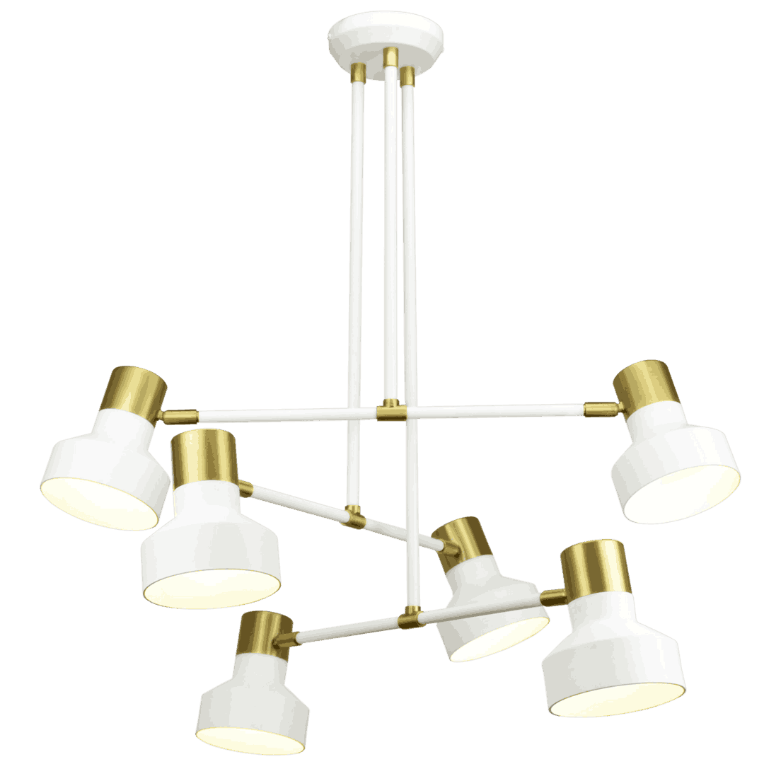 Plafonnier Dorothy 06 blanc – Design classique et lumineux finition dorée