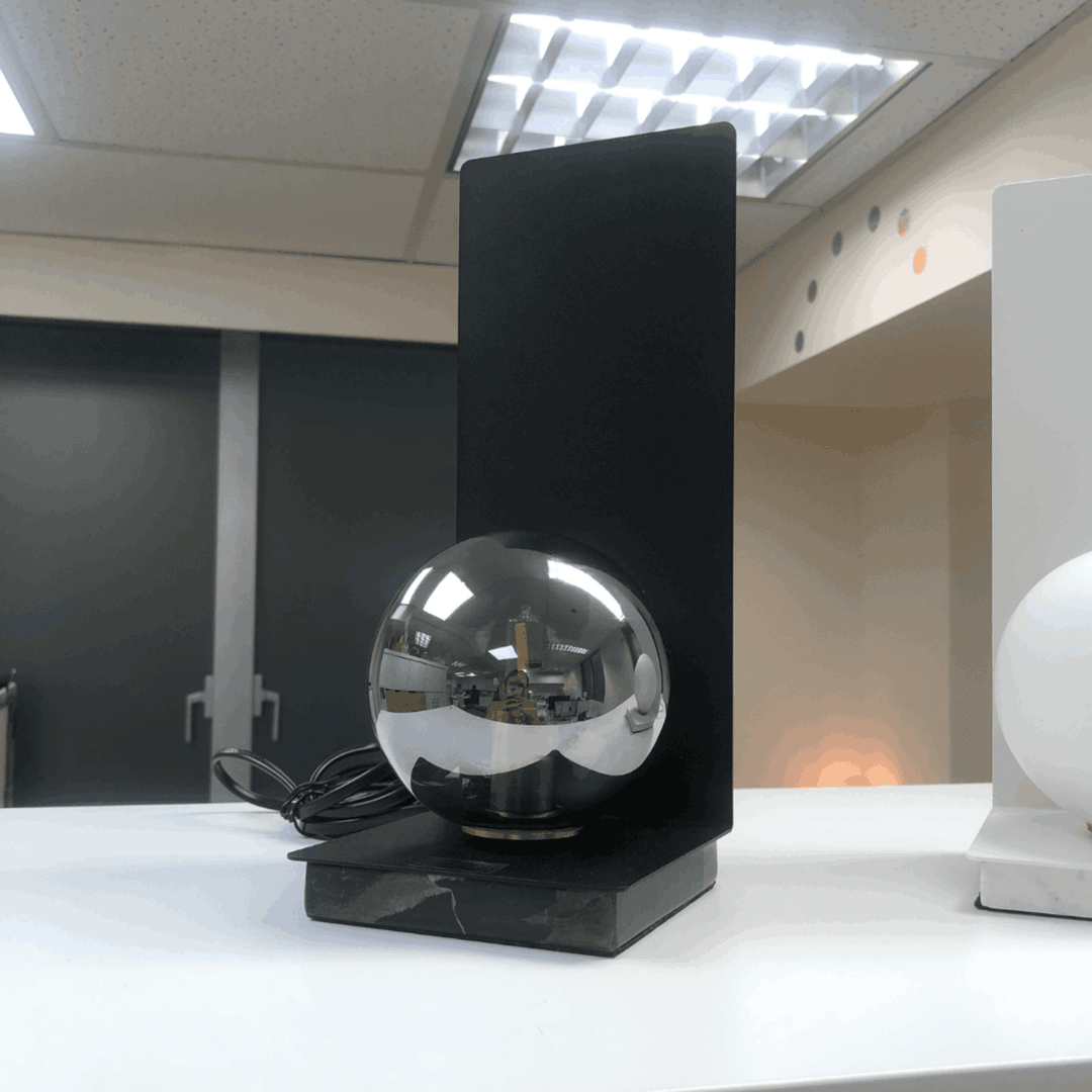 Bohème Lampe de table Bohème Noir / Marbre Noir / Verrine Noir miroir - Elements Lighting