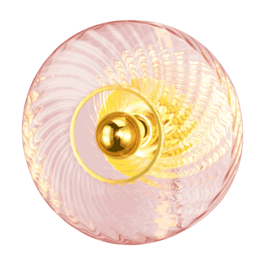 Applique Petit Roxanne Rose Spinelle – Luminaire en verre soufflé au style Art Déco élégant