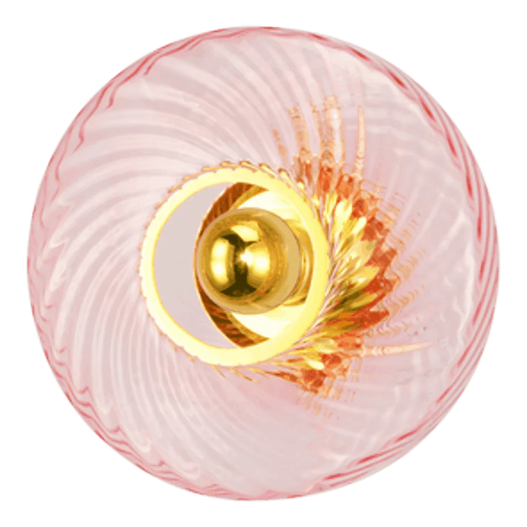 Applique Roxanne Rose Spinelle – Verre soufflé et design Art Déco au rendu lumineux arrondi