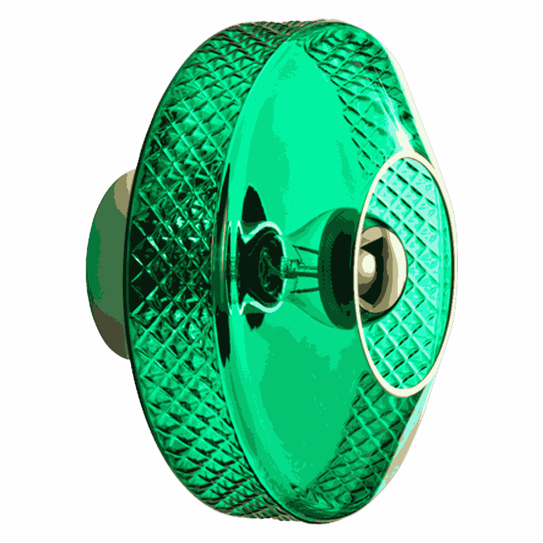 Applique Kelly Vert Émeraude – Verre soufflé design travaillé sur les côtés