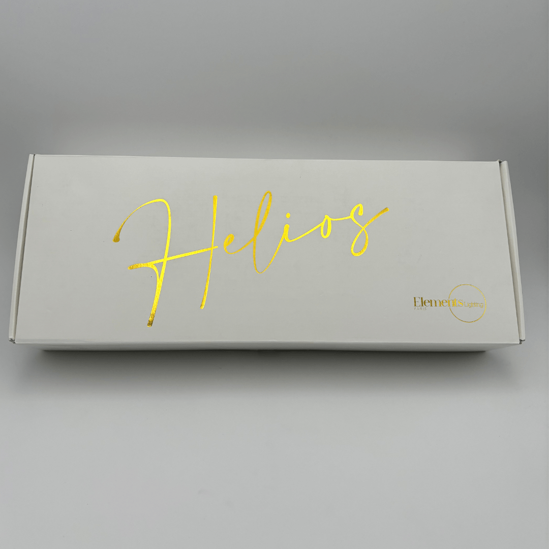 Helios Noir / Doré avec lampe led rose - Elements Lighting