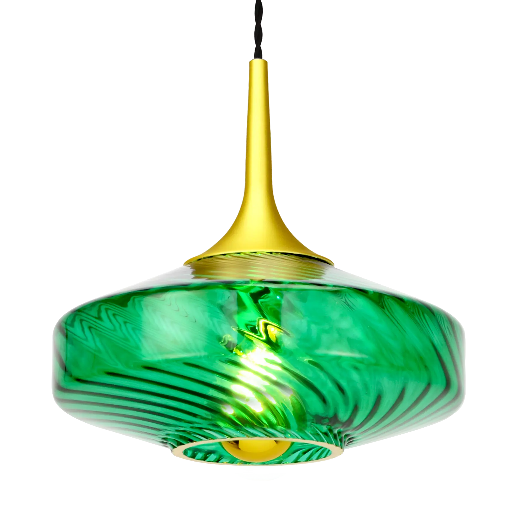 Suspension Roxanne Ø20 cm – Luminaire en verre soufflé transparent design élégant - Elements Lighting