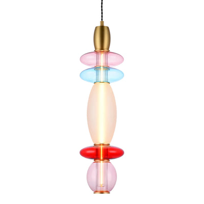 Suspension Léonor verticale – Verre design coloré - Elements Lighting
