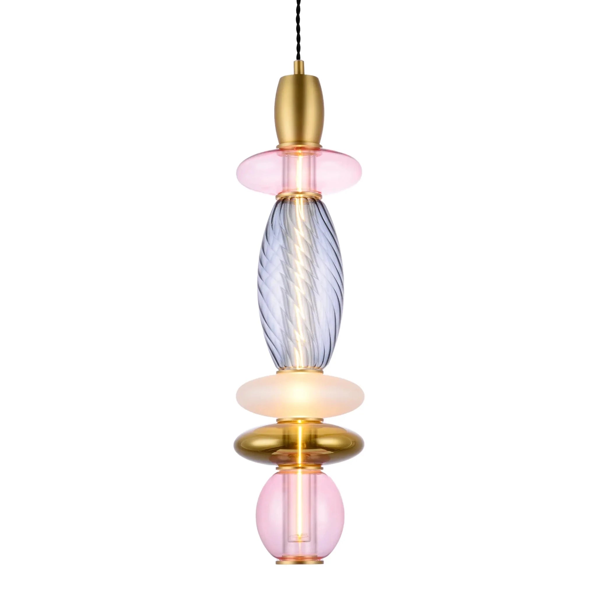 Suspension Léonor verticale – Verre design coloré - Elements Lighting