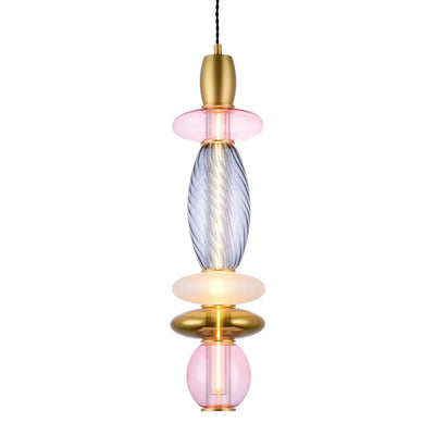 Suspension Léonor verticale – Verre design coloré - Elements Lighting