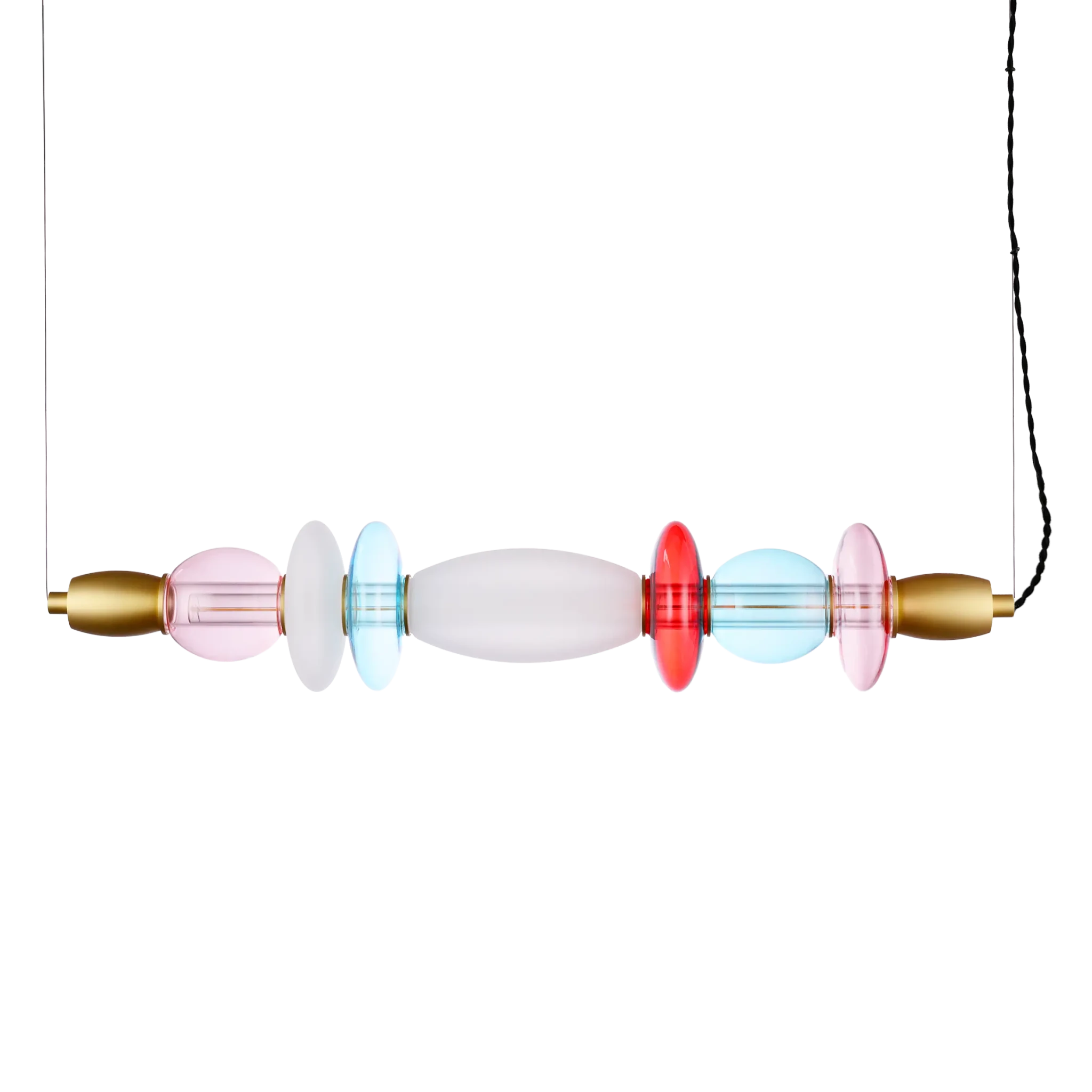 Suspension horizontale Léonor – Verre soufflé et design lumineux doré - Elements Lighting