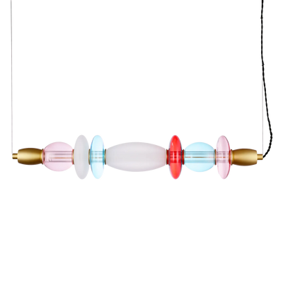 Suspension horizontale Léonor – Verre soufflé et design lumineux doré - Elements Lighting