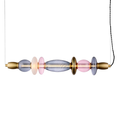 Suspension horizontale Léonor – Verre soufflé et design lumineux doré - Elements Lighting