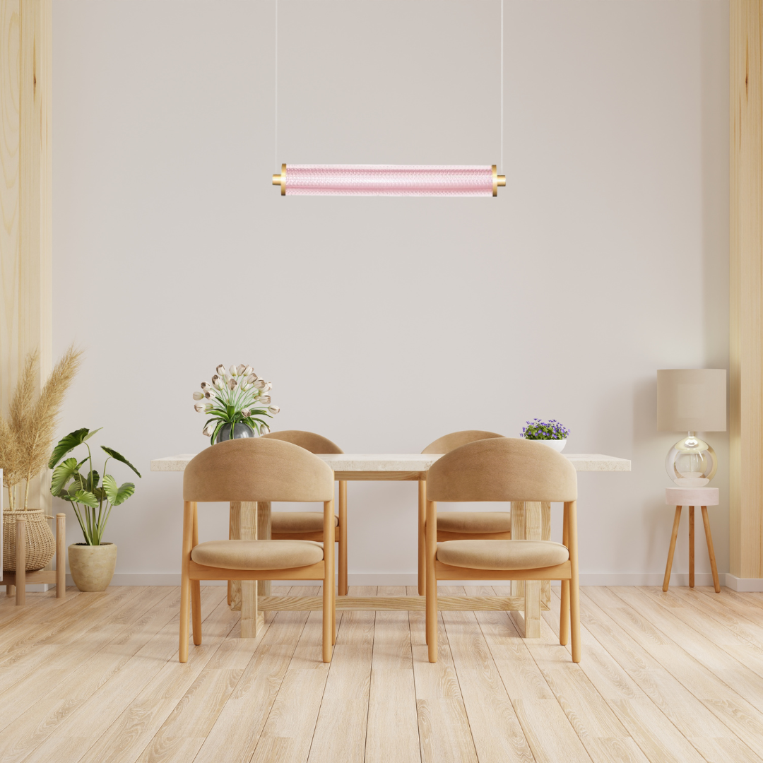 Tiffany  Suspension Horizontale Rose Spinelle