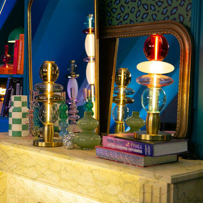 Léonor Lampe de table Doré Fumée